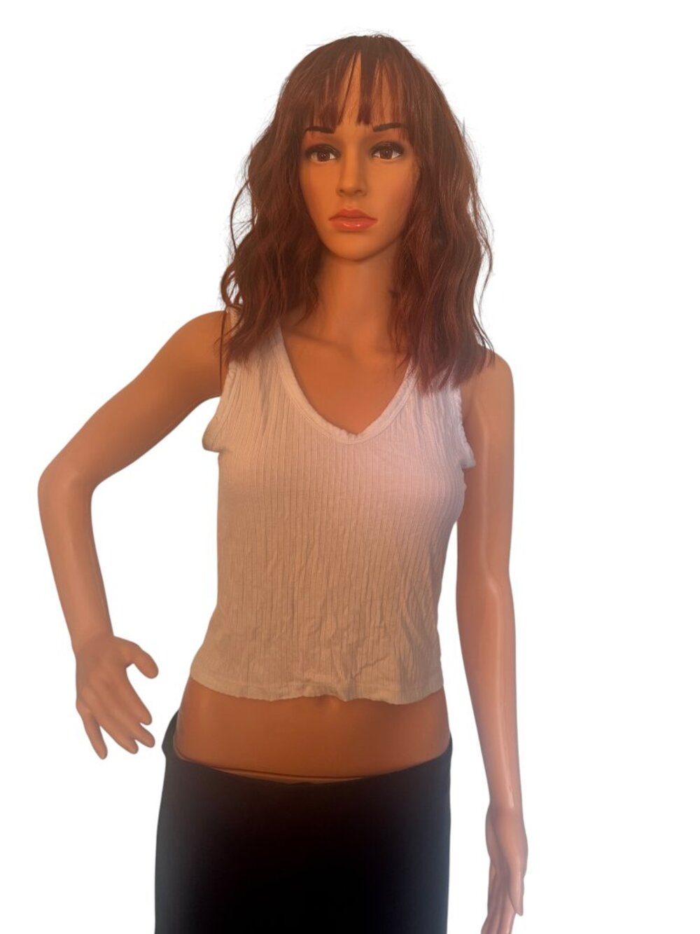 Ribbed white crop top by Rachel Roy Size Medium